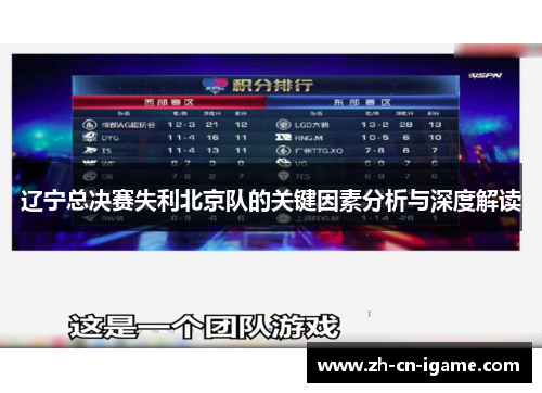 辽宁总决赛失利北京队的关键因素分析与深度解读